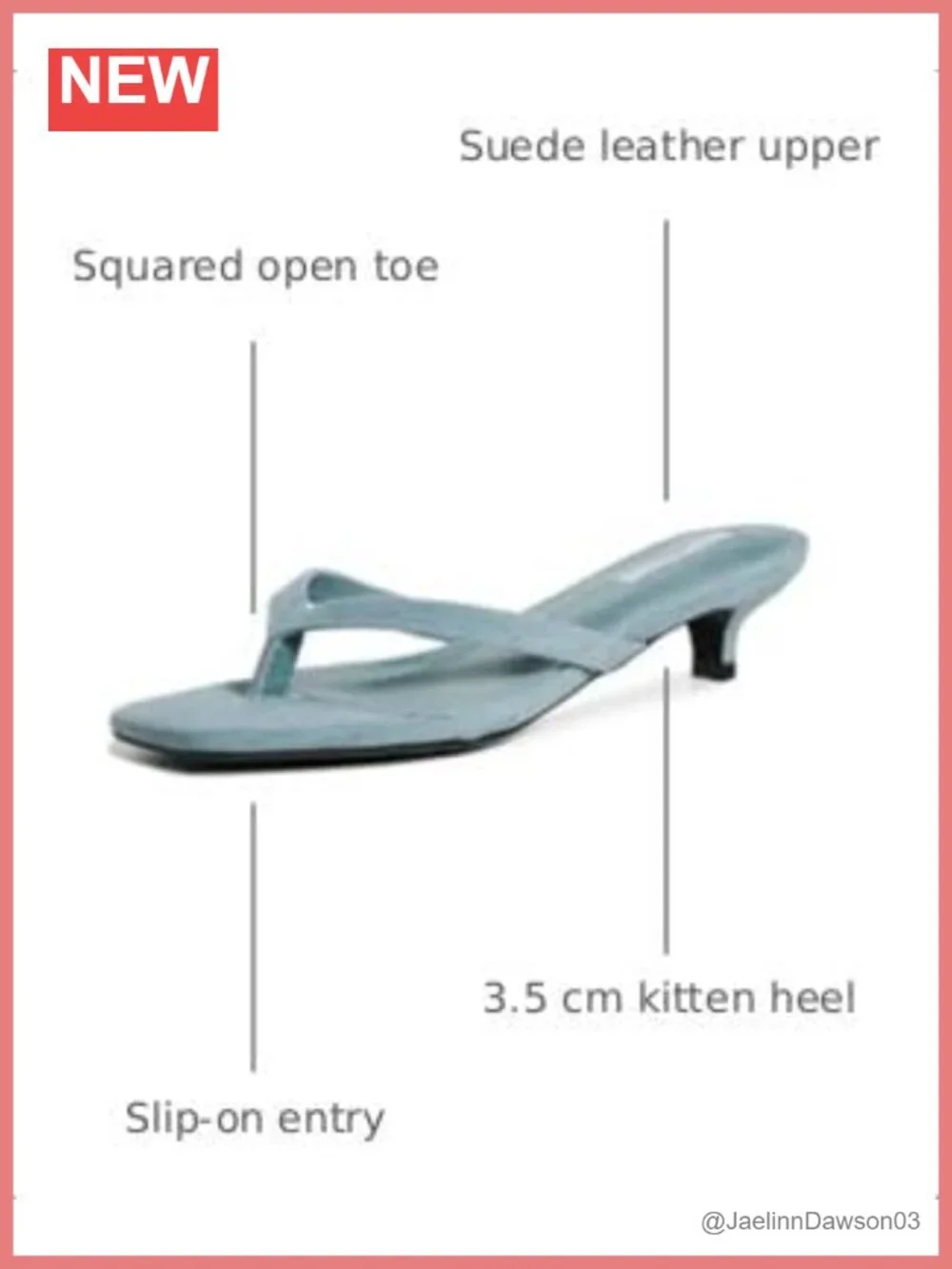 Suede Leather Kitten Heel Slingback Sandals Slip On Women's